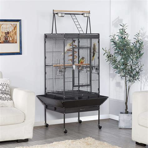 Buy Yaheetech Bird Cage Metal Large Parrot Cage Play Top Budgie Cage