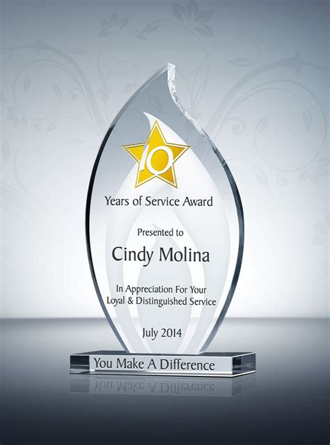 This is the time to recognize the strengths of your. 10 Years of Service Award. This award is a fitting choice ...