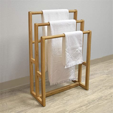 Standing Towel Rack Wooden Amazon Com Bamboo Towel Rack Bathroom Bath
