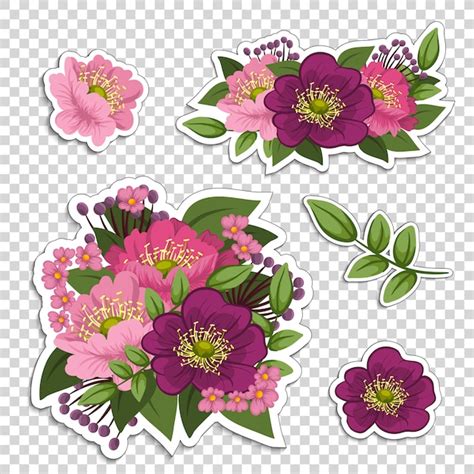 Premium Vector Floral Sticker Design