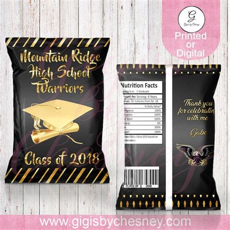 Graduation Chip Bags Favor Bags 2019 Graduate Treat Bags 2019 Etsy