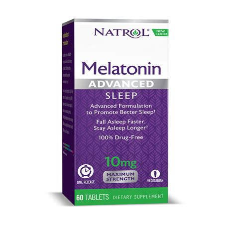 Natrol Advanced Sleep Melatonin Time Released Tablets 10 Mg 60 Ct