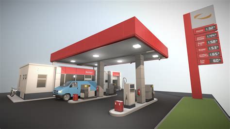 Gas Station Type 1 3d Model By Vis All 3d Vis All 6bcae1f