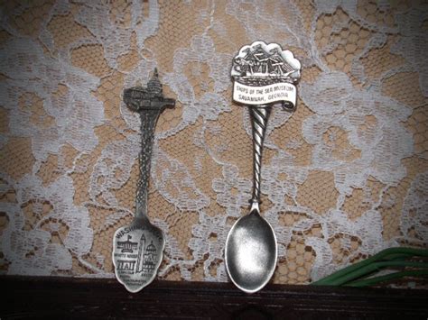 Rare Pewter Spoons Souvenir Pewter Spoons State Souvenir Etsy