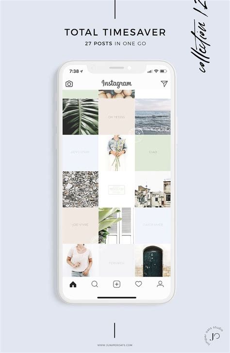 Instagram Grid Template By Juniperoats Studio On Creativemarket