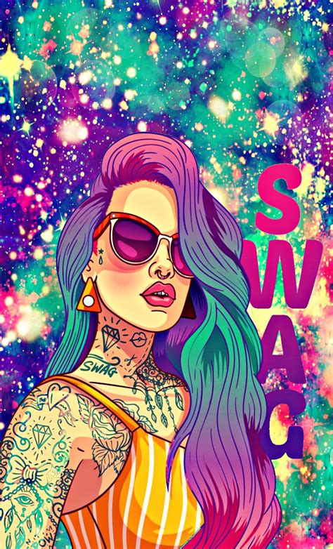 Swag Girl Galaxy Wallpaper Arte Psicodélico Wallpaper