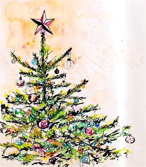 The Art Of The Christmas Tree Christmas Tree Drawing Tree Drawings