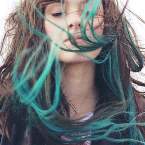 Bored with your hair at home? Ombre Turquoise Blue Tip Dyed Hair Extensions Dark