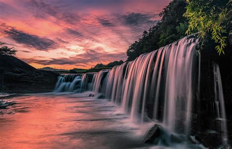 Waterfall With Sunrise Digital Art By Hasan Jakaria Fine Art America