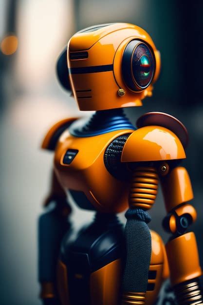 Premium Ai Image Orange Robot