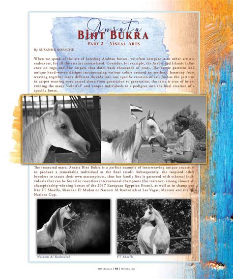 Ansata Bint Bukra Published In Aht Abroad Winter 2017 By Arabian Horse