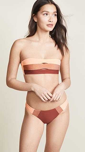 PQ Swim Papaya Color Block Bandeau Bikini Top SHOPBOP