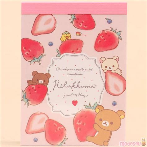 Peach Mini Rilakkuma And Strawberry Note Pad From Japan Modes4u