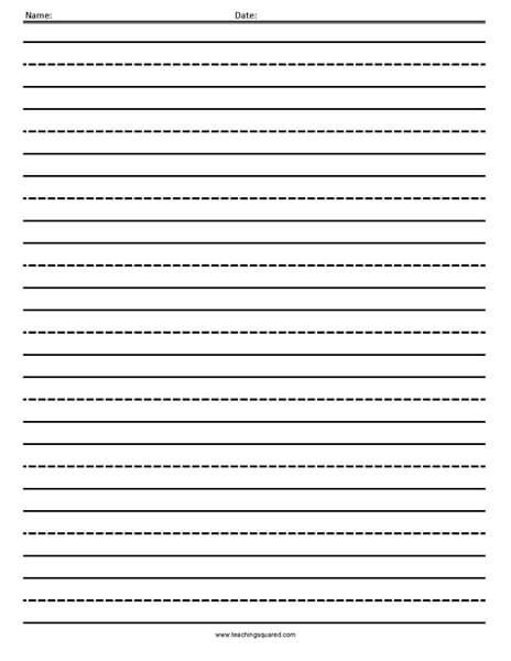 3rd Grade Lined Paper Printable