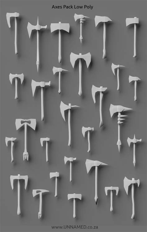 Axes Pack Low Poly By YeshuaNel On DeviantArt Low Poly Low Poly