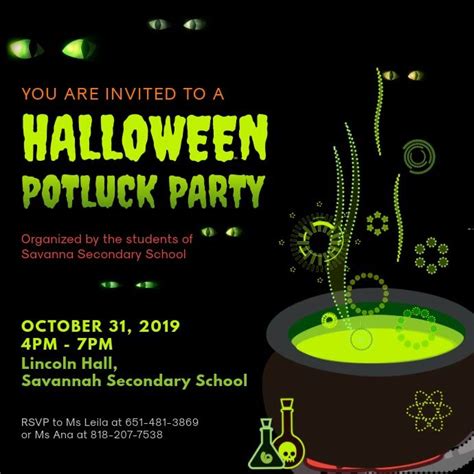 Halloween Potluck Party Video Ad Halloween Party Flyer Halloween