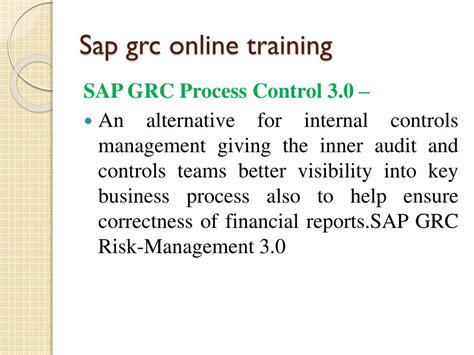 Ppt Sap Grc 10 Training In Usamalaysiasouth Africa Powerpoint