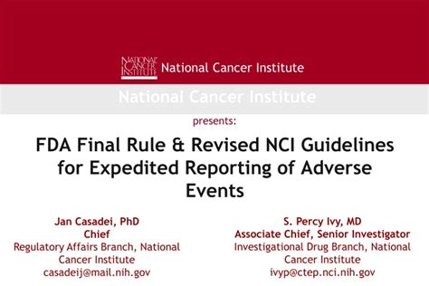 Ppt Fda Final Rule And Revised Nci Guidelines For Expedited Reporting
