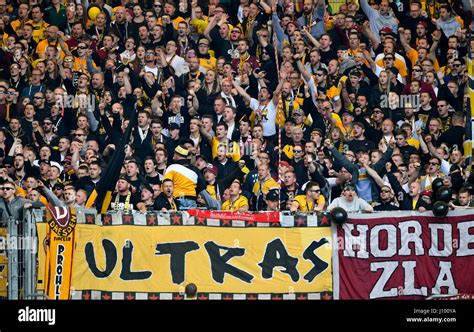 Public Gallery At Soccer Match Ultras Fan Section Dynamo Dresden