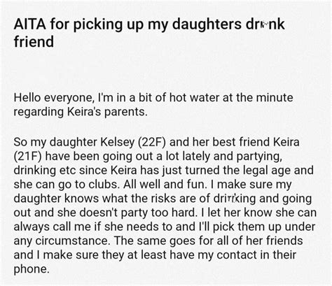 aita for picking up my daughter friend