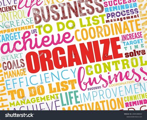 Organize Word Cloud Collage Business Concept Stock Vector Royalty Free