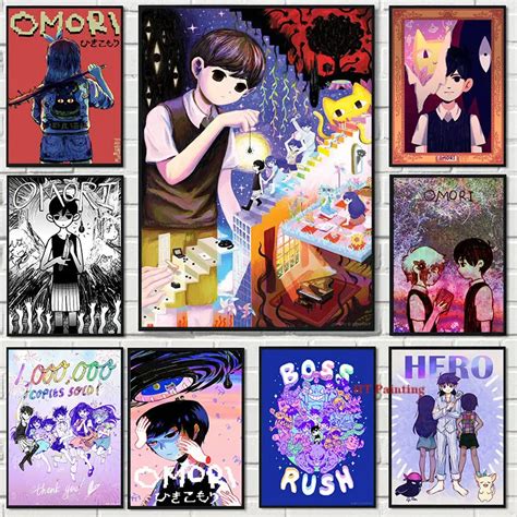Omori Game Poster Surreal Psychological Horror Game Anime Canvas