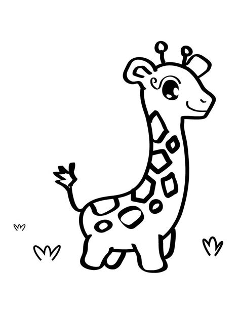 Cute Baby Giraffe Coloring Page Kids Coloring Page