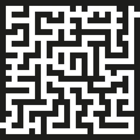 Ikone Des Schwarz Weißen Labyrinths Vektorgrafik Lizenzfreie