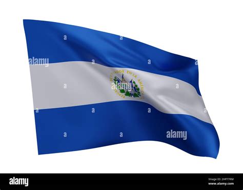 3d Ilustración De Bandera De El Salvador Bandera Salvadoreña De Alta Resolución Aislada Sobre