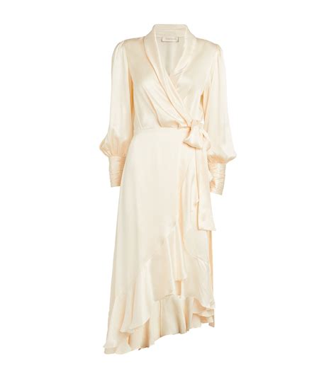 ZIMMERMANN Silk Wrap Midi Dress | Harrods US