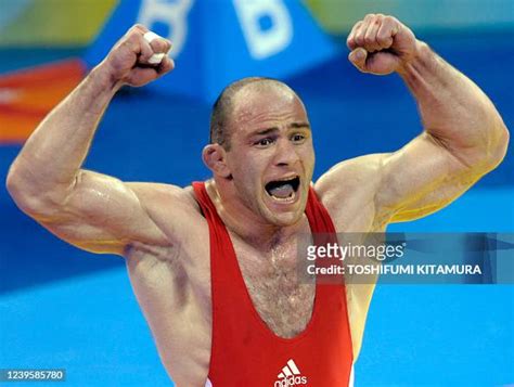 Uzbekistans Artur Taymazov Celebrates Winning The Gold Medal After