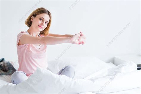Woman Waking Up And Stretching Stock Image C0352782 Science
