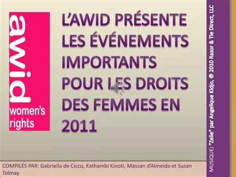 Ppt L’awid PrÉsente Les ÉvÉnements Importants Pour Les Droits Des Femmes En 2011 Powerpoint