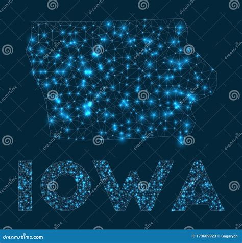 Iowa Network Map. Cartoon Vector | CartoonDealer.com #92605323