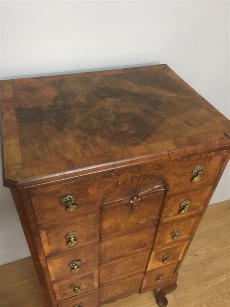 With the drawers installed, double check the width of the outer box. Walnut Crossbanded Five Height Chest Of Drawers Circa 1910 ...