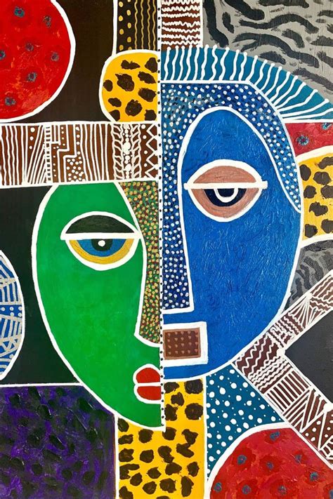 African American Art Abstract Painting Canvas Original Colorful Wall