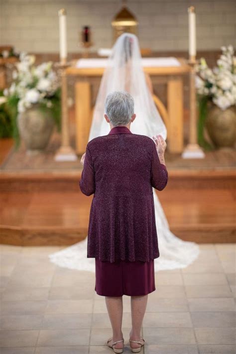 83 year old grandmother is flower girl at granddaughter s wedding