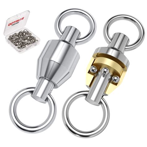 Gotrays 25pcs Ball Bearing Swivel Stainless Steel Fishing Rolling