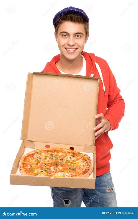 Pizza Delivery Man Stock Image Image Of Casual Adult 21238119