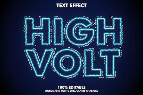 Premium Vector High Volt Text Effect Electric Font Effect