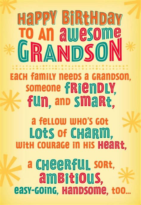 Free Printable Birthday Cards For Grandson
