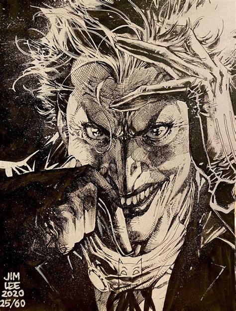 Joker Comic Book Icon Jim Lee Renders Batmans Nemesis For Charity