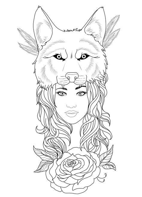 Image Tattoo Design Wolf Girl By Chronokhalil D6uacu1png Animal