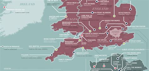 The Great British Television Film Location Map By Graphic Designer Tim