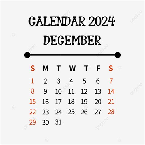 Diciembre Calendario Simple Negro Png Diciembre