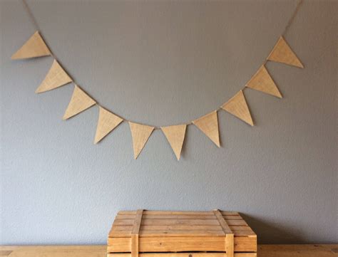 Plain Flag Hessian Bunting For Wedding Birthday Party Etsy Hessian