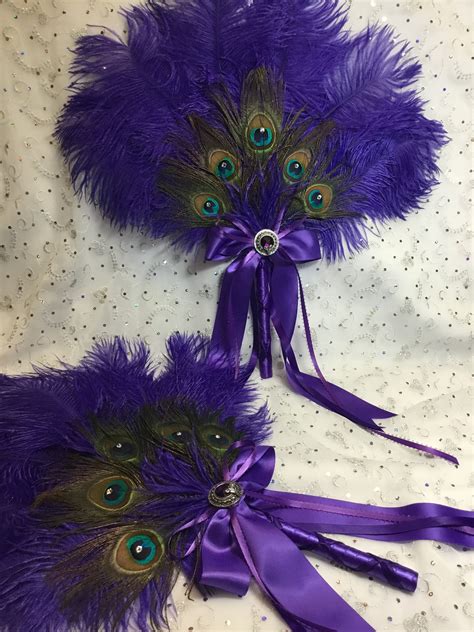 Ostrich And Peacock Feather Fan Bouquet In Your Choice Of Etsy