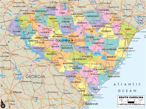 South Carolina County Map Printable New York Map