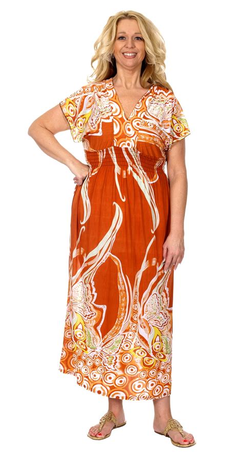 Women S Plus Size Summer Maxi Dress With A V Neckline Cropped Sleeves