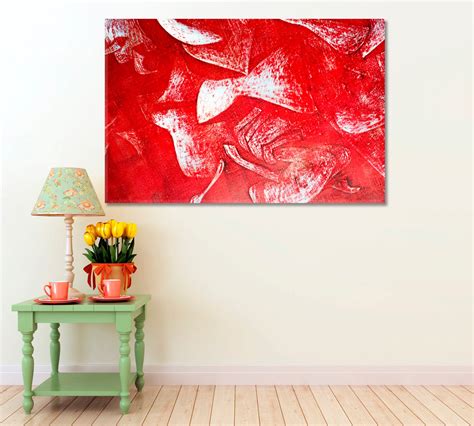 Red Wall Art Canvas Print Decor Abstract Red Wall Decor Colorful